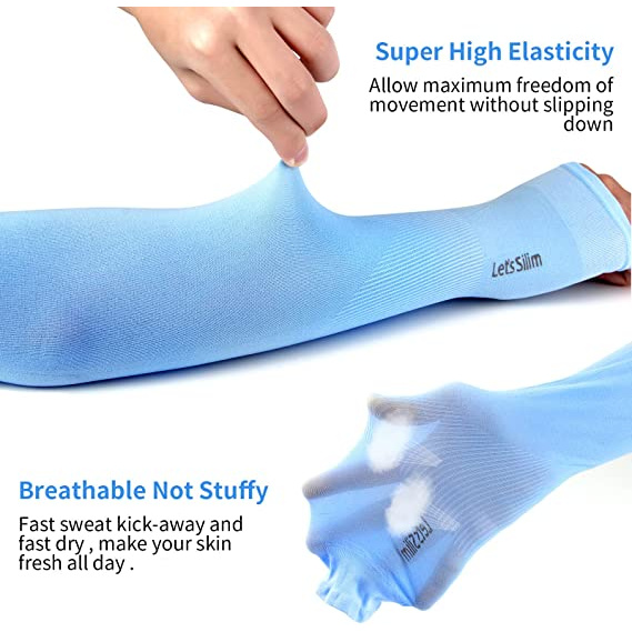 Cặp Găng Tay Chống Nắng/ Tia Uv Bằng Lụa Lạnh Có Lỗ Xỏ Ngón Cho Nam Và Nữ