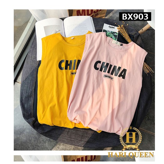 [FREE SHIP ĐƠN TỪ 50K] Áo tanktop China chữ ngực HARI0520 1
