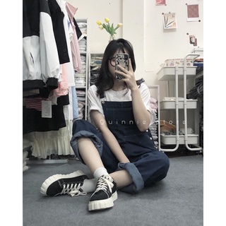 [ORDER] Quần Jeans Yếm Jeans ống rộng Hàn Quốc Basic