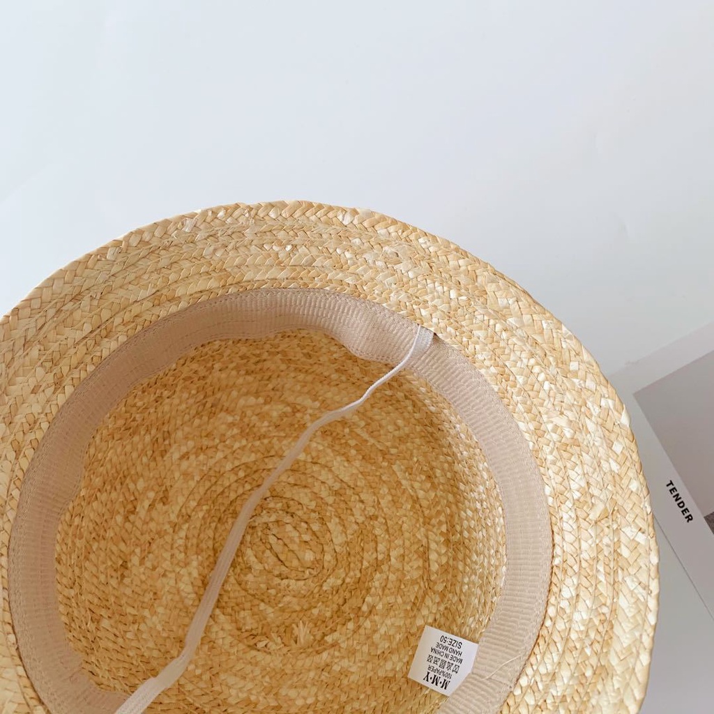 Mũ cói cho bé trai bé gái có dây buộc phù hợp cho bé từ 1-3 tuổi