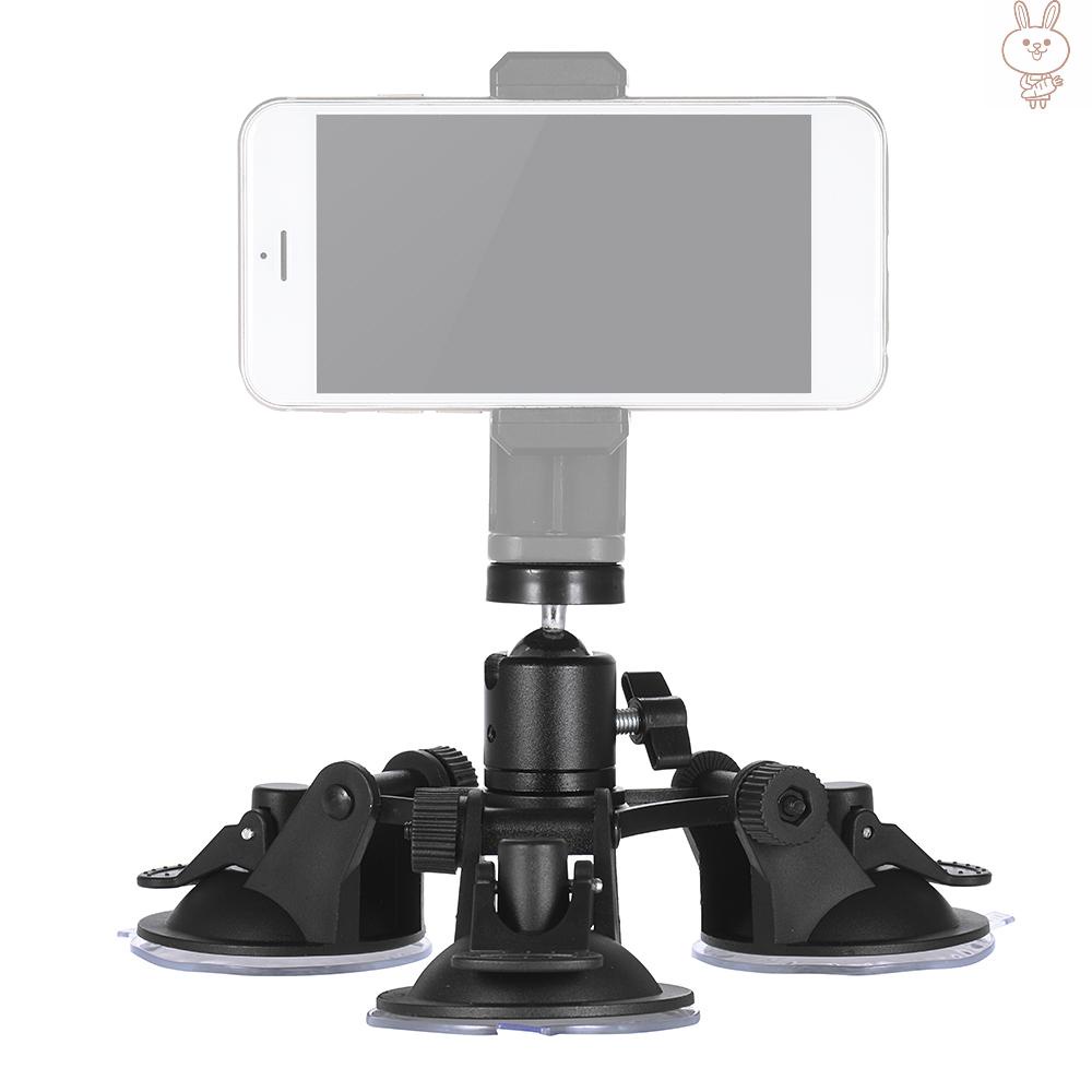 RD Sports Camera Triple Suction Cup Mount Sucker for GroPro  5/4/3+/3 for Xiaomi Yi with Tripod Mount Adapter Action Camera Mount