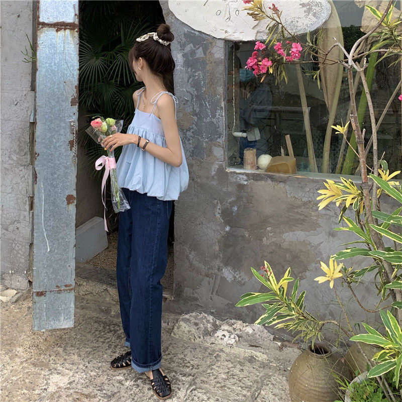 Áo Hai Dây Kiểu Pháp Thời Trang Mùa Hè Quyến Rũ Cho Nữ