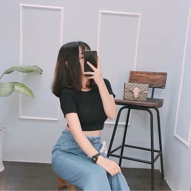 Áo kiểu nơ lưng thun gân kèm sẵn mút ngực | BigBuy360 - bigbuy360.vn