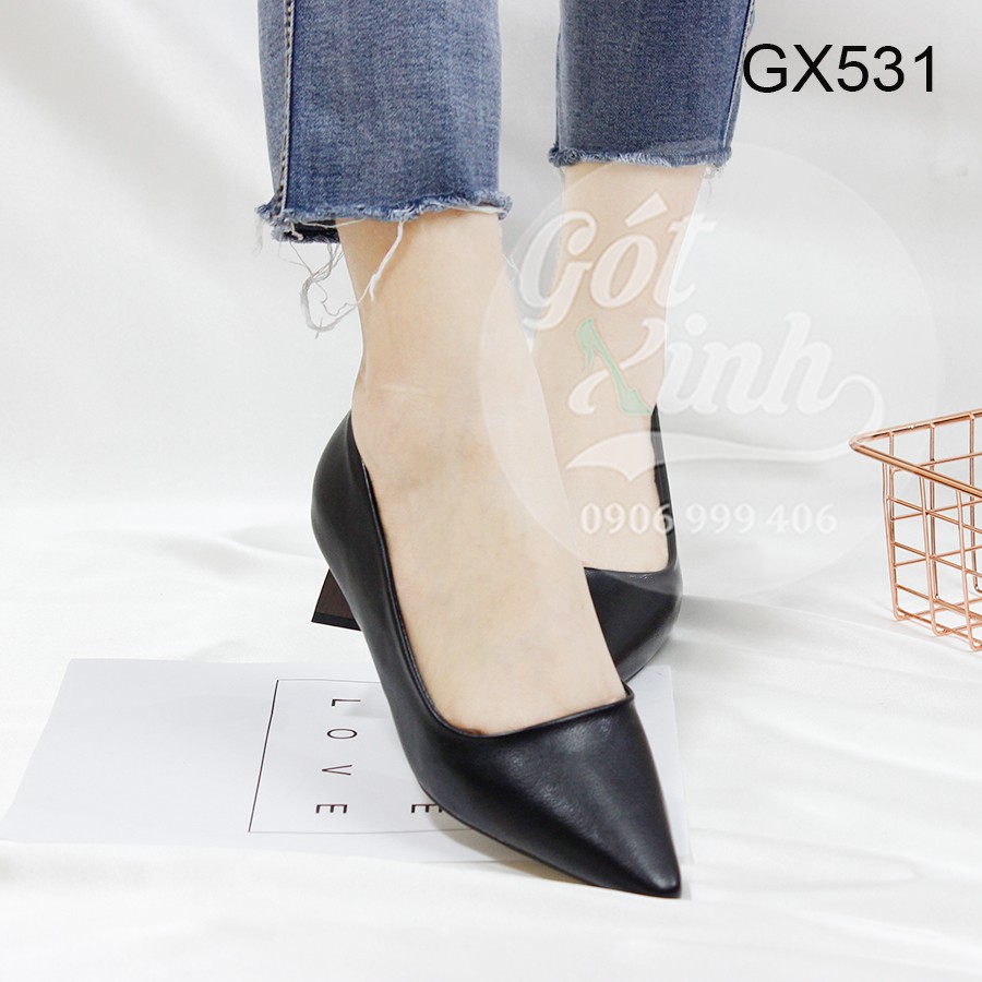 Giày cao gót 3 phân gót vuông loe - có size 40 trở lên - Hình thật shop tự chụp
