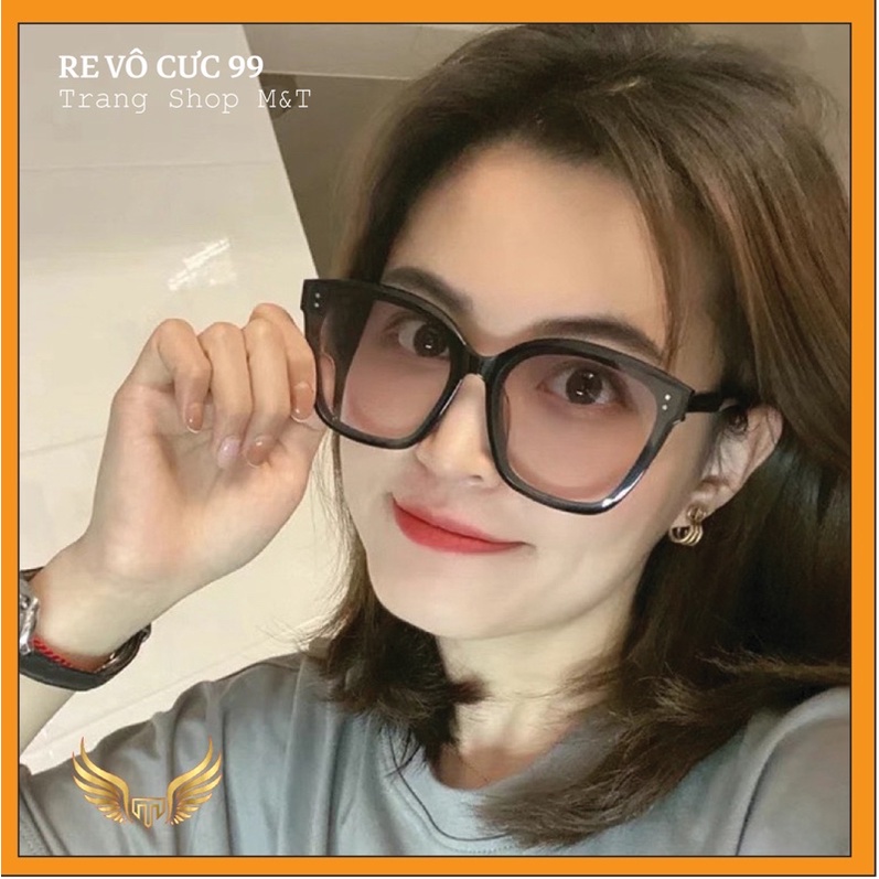 Kính mắt 2 chấm nâu trà siêu tây