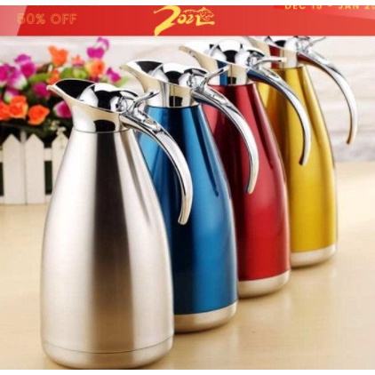 Bình pha trà, pha cà phê đựng nước 2 lít inox cao cấp - Bình giữ nhiệt nước uống (hàng có sẵn)
