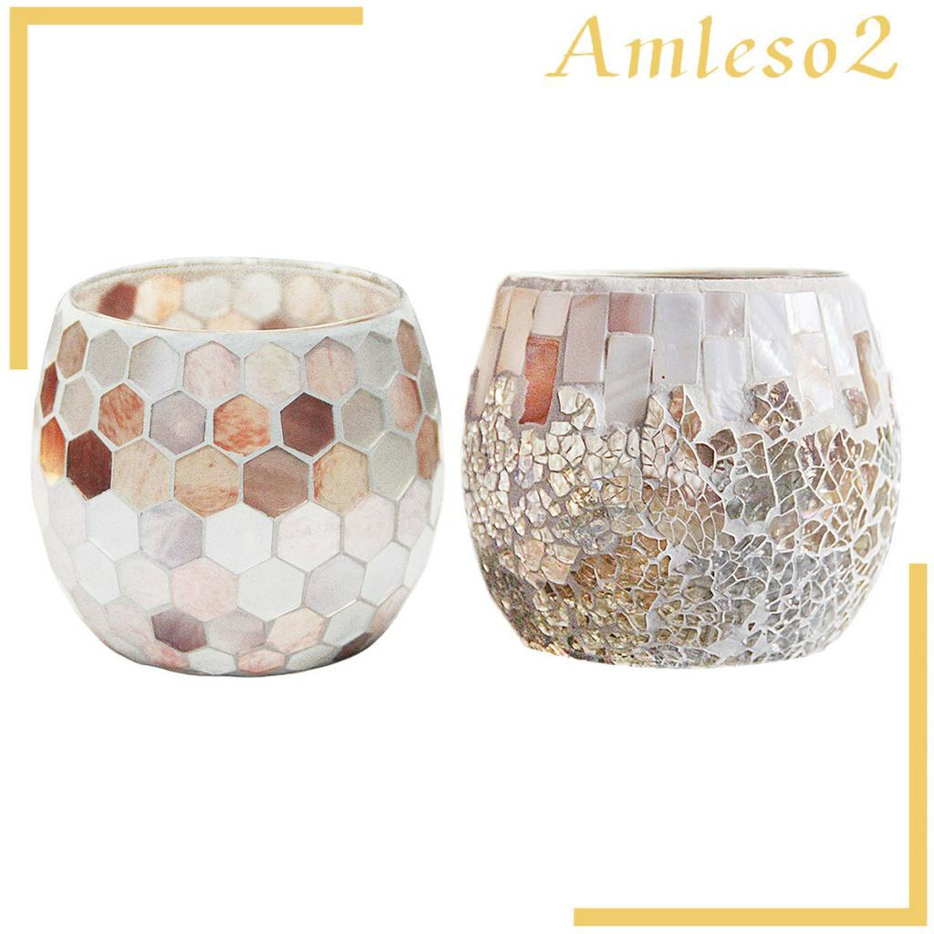 Mosaic Tea Light Holder CANDLE HOLDER Centerpiece Potted Plant Bowl Holder A