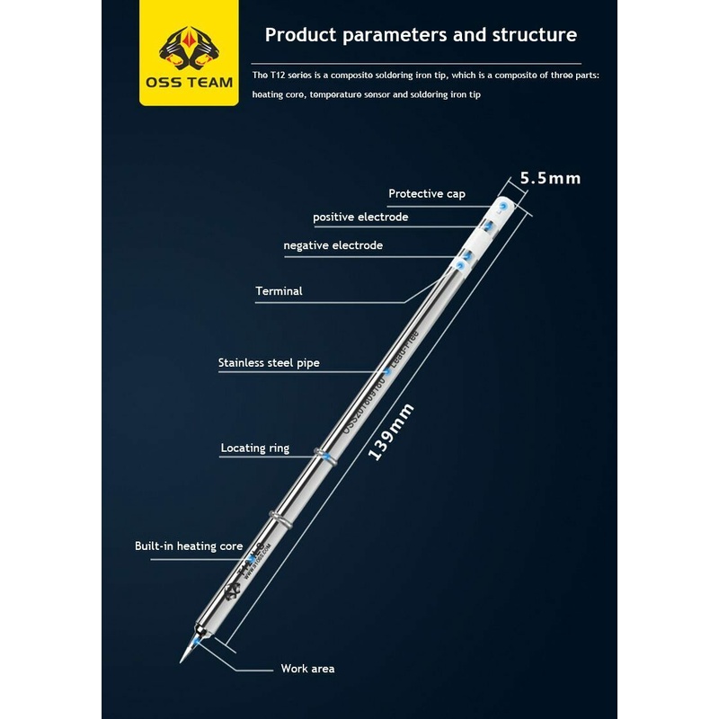 Đầu Hàn Nhiệt T12 Cho HAKKO T12 / Quicko T12 / OSS