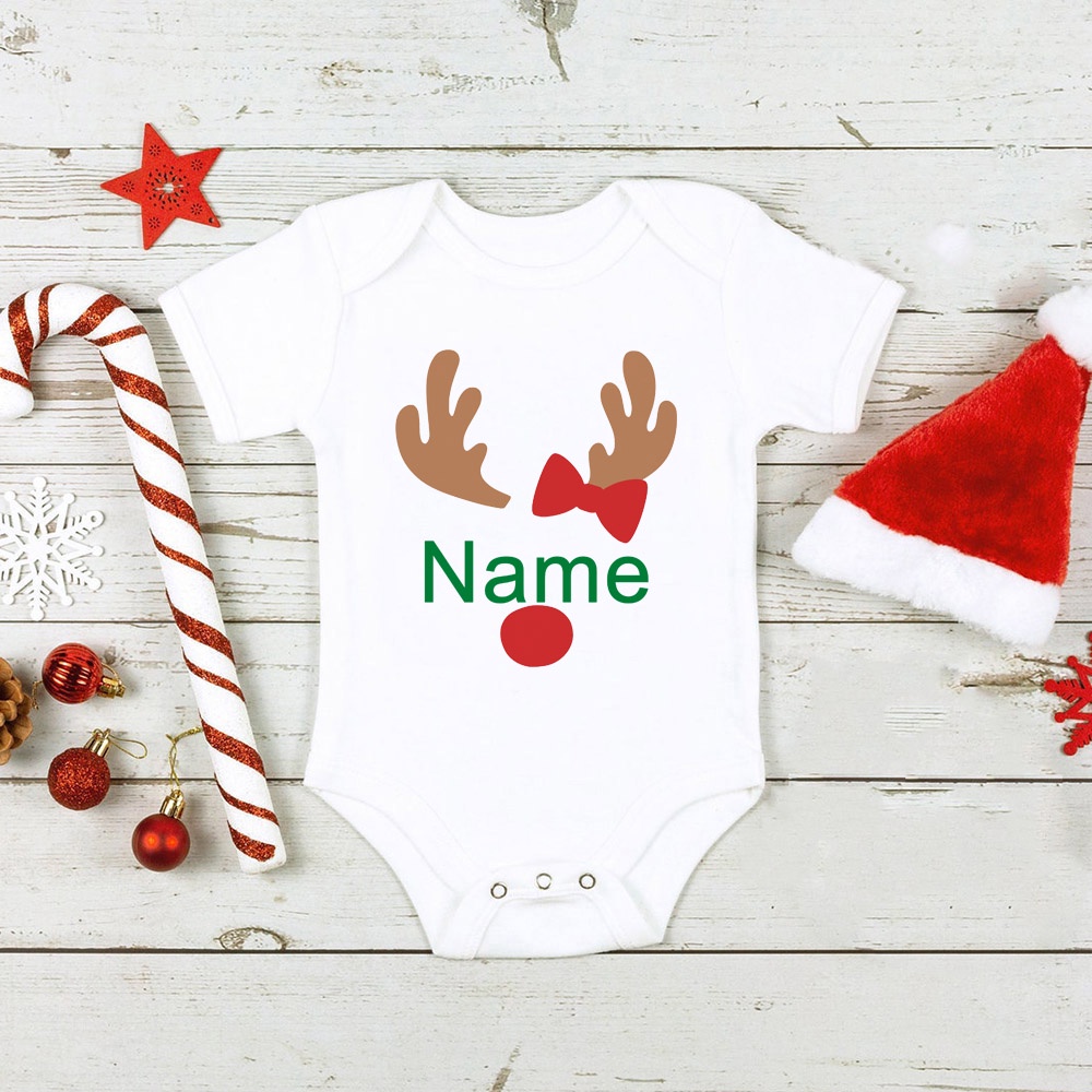 Bộ đồ liền thân hình tuần lộc noel xinh xắn cho bé gái