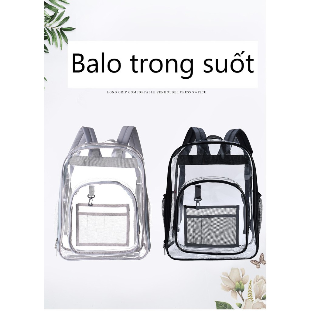 Balo trong suốt đi học, đi chơi, balo đựng doll chất liệu PVC bảo vệ môi trường siêu rẻ