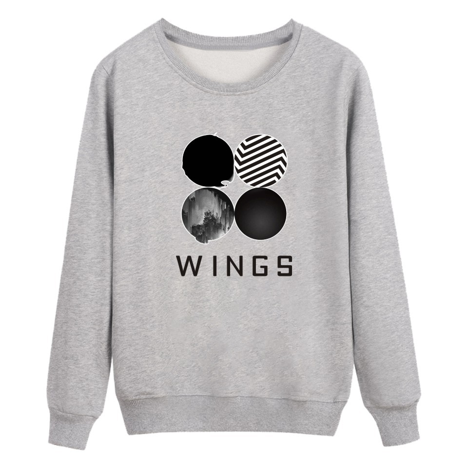 Áo Hoodie Dài Tay In Tên Thành Viên Nhóm Nhạc Exo Blackpink Bts Wanna One Áo Nỉ Cổ Tròn Dài Tay In Chữ Bts