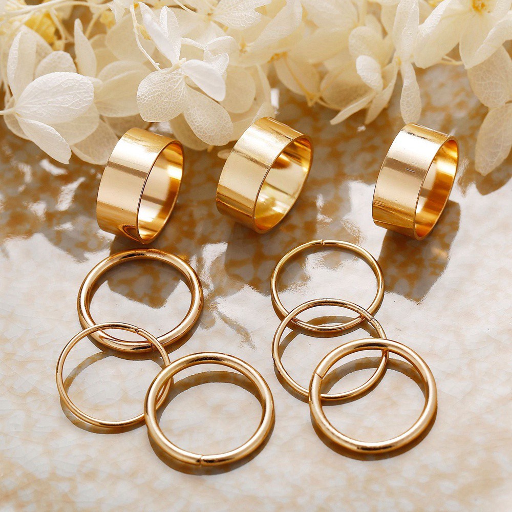 Bộ Nhẫn Đeo Khớp Ngón Tay Thời Trang Vintage Nhiều Màu Dành Cho Nữ Mihan1