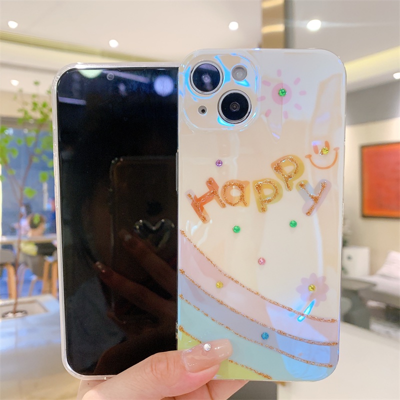 Ốp Điện Thoại Mềm Họa Tiết Kim Cương Chấm Màu Cầu Vồng Cho iPhone 13 / 12 Pro Max iP11