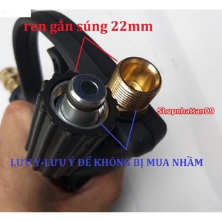 Bình Phun Bọt Tuyết+Súng Xịt Rửa Xe Cho Máy Rửa Xe (súng ren 22mm + bình bọt tuyết 1 lít )