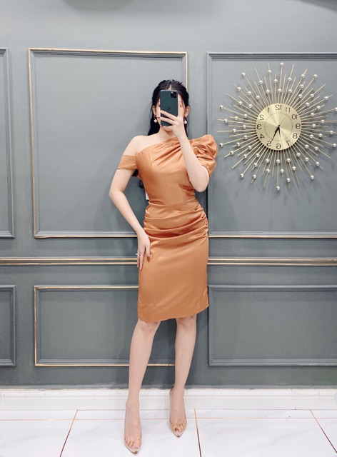 Ảnh thật 100% kèm video Đầm lệch vai cách điệu 1 bên tay | BigBuy360 - bigbuy360.vn