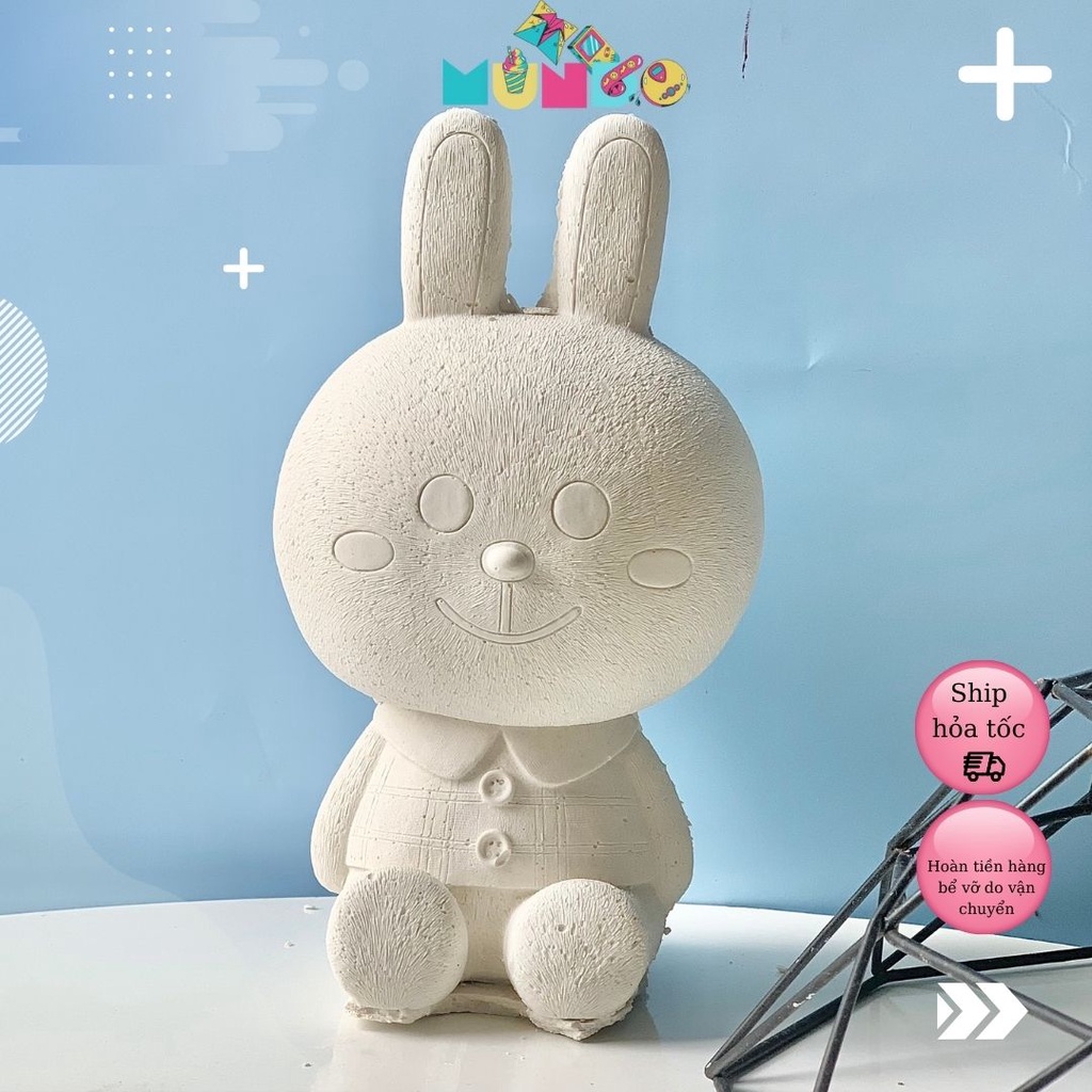 Tượng Tô Màu(Có Màu Cọ) Cao Cấp SIZE XXL Mô Hình Thỏ Cony, Tượng Thạch Cao Thỏ Cony MUNDO