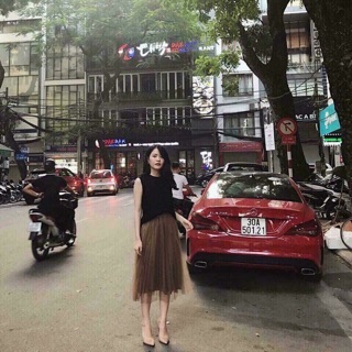 Chân váy voan dài