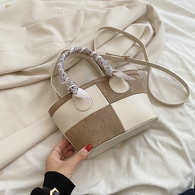 Túi Xách tote Màu Tương Phản Thời Trang Thu Đông Cho Nữ