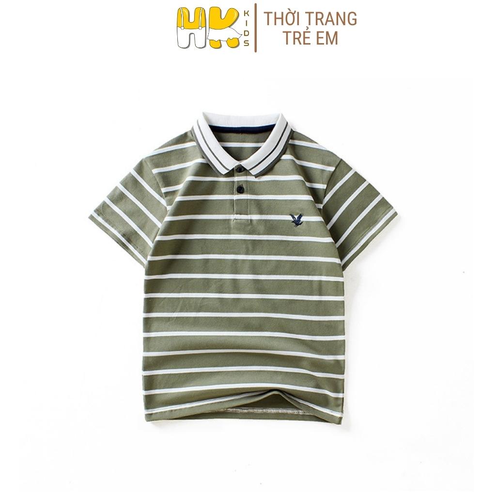 Áo thun polo HK KIDS tay ngắn kẻ ngang thời trang mùa hè dành cho bé trai từ 4 đến 15 tuổi (mã 3951)