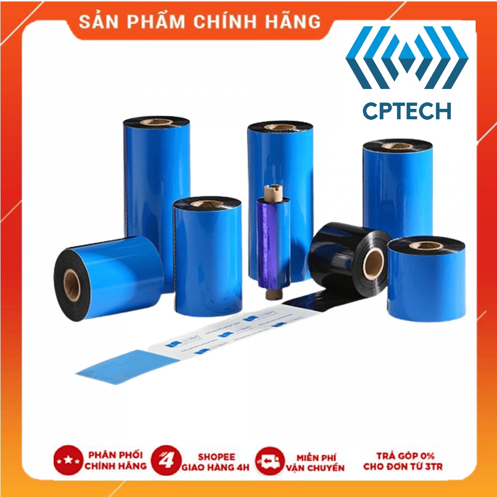 Mực in mã vạch, in tem nhãn Wax Premium Ribbon NW21 khổ 110x100m gồm 2 lõi mực 0.5 inch