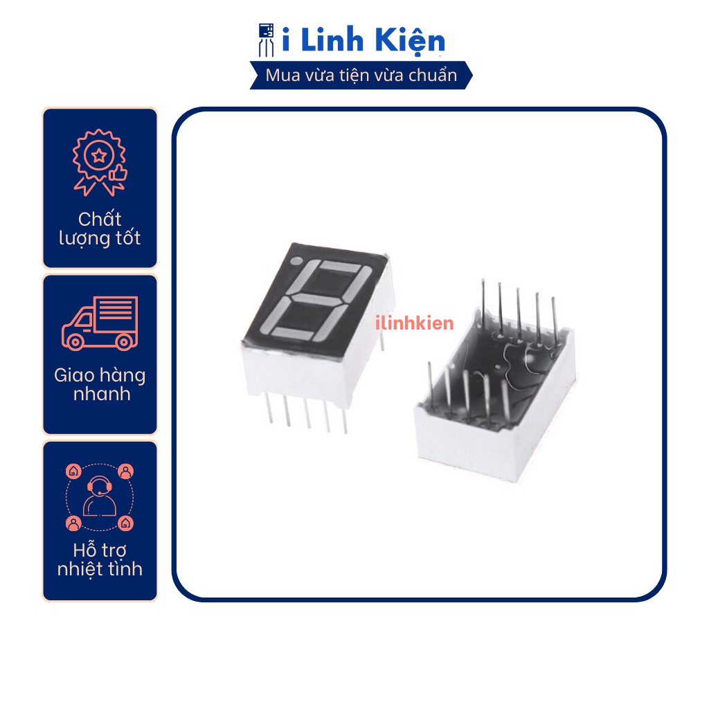 LED 7 thanh 1 inch 1 số màu đỏ