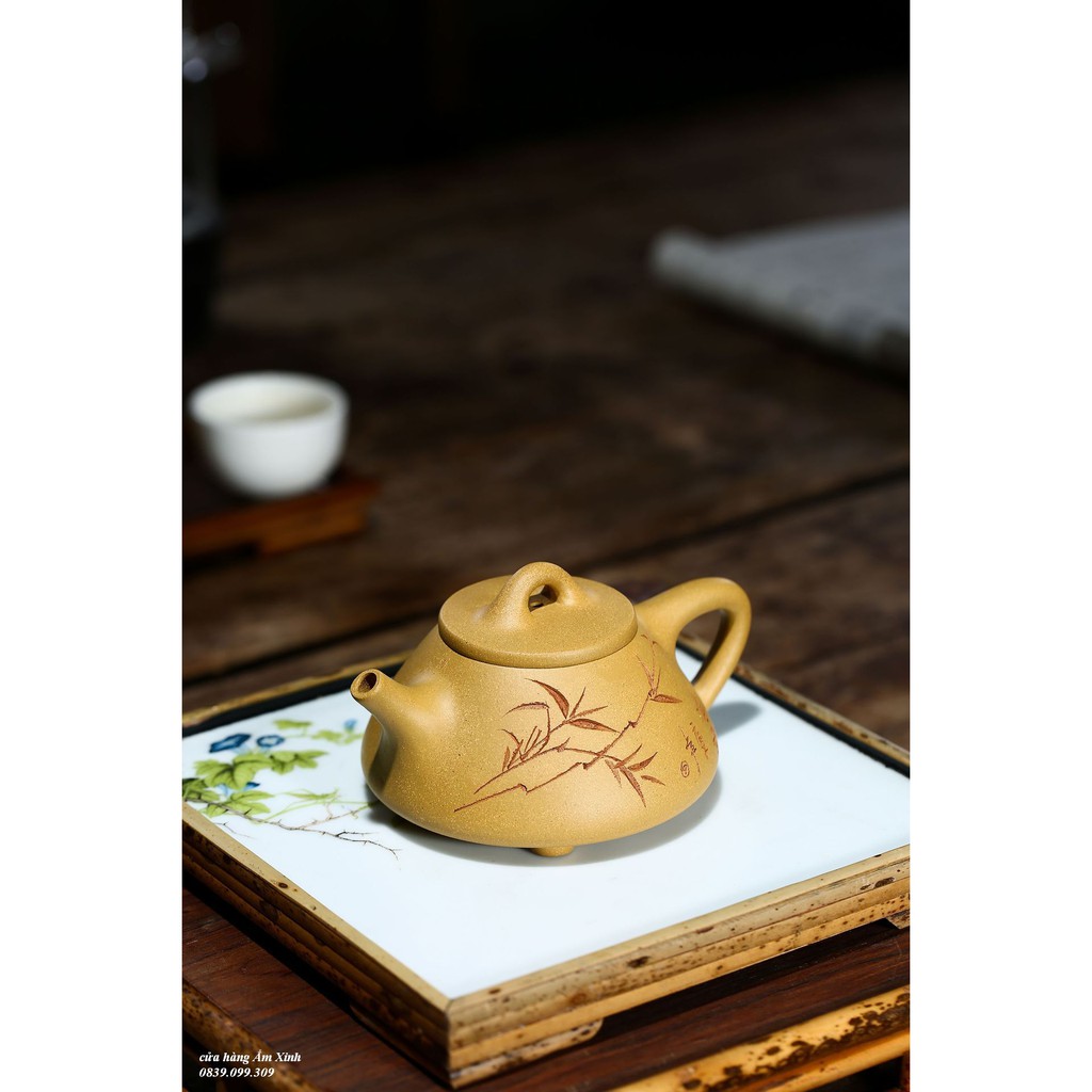 Ấm Tử Sa Nghi Hưng Thạch Biều 230 ml (Hoàng Kim Đoạn Nê)