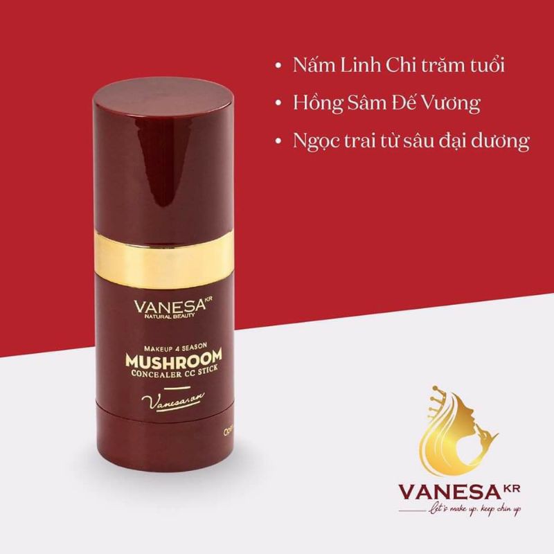 CC Cream Mushroom Đỏ Vanasa Chính hãng