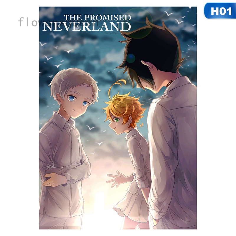 flowersqueen Áp phích phim hoạt hình Promised Neverland 9 thiết kế
