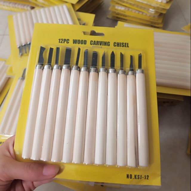 Bộ 12 dao đục gỗ, khắc dưa
