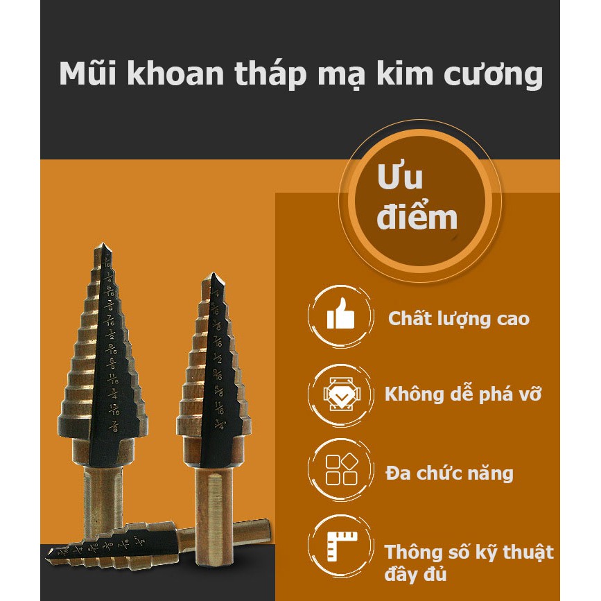 Bộ mũi khoan tháp hợp kim siêu cứng 4241 mạ kim cương