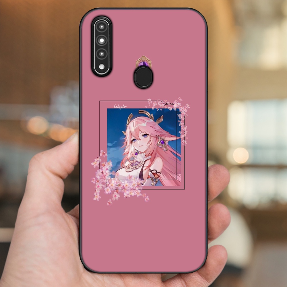 Ốp lưng Oppo A31, A8 viền đen in hình Yae Miko Genshin Impact
