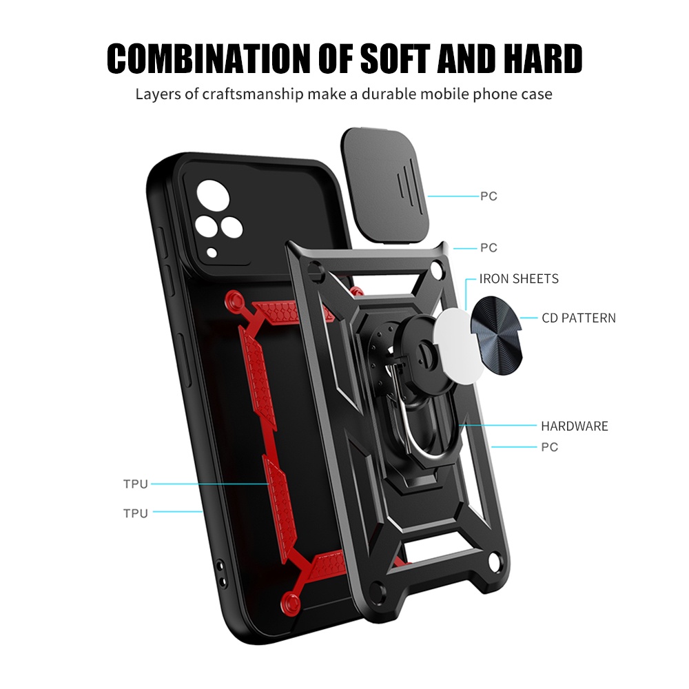 Ốp Điện Thoại Có Vòng Nhẫn Từ Tính Bảo Vệ Camera Cho Vivo V23 V21 Y15S Y15A Y21 Y76S S10e V23e Y21 Y21S Y33S Y20 Y20S Y12 Y15 Y17