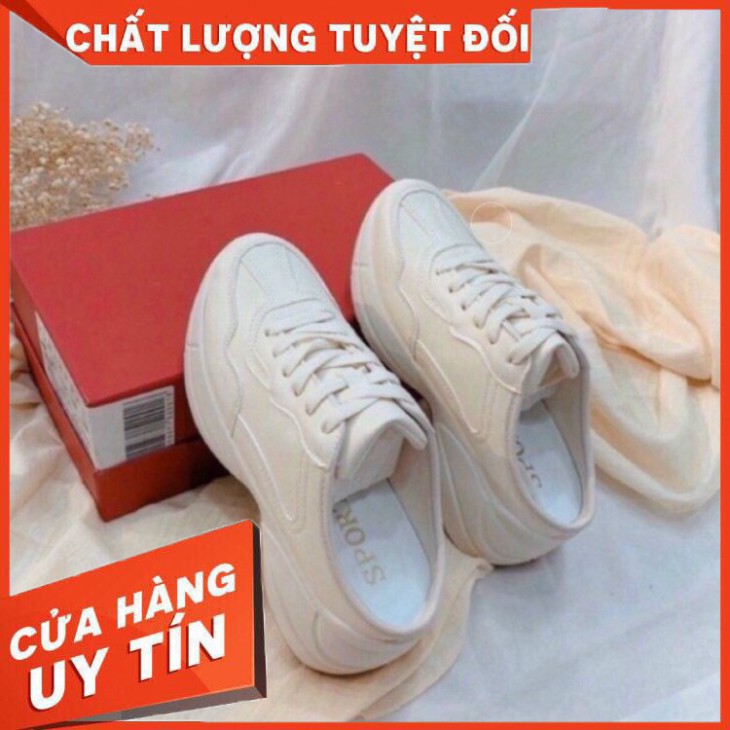 [FREE SHIP] Giày sục thể thao nữ GC thiết kế sang chảnh cao cấp màu trắng tinh khôi