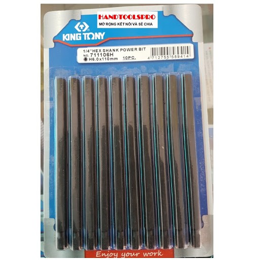Mũi xiết vít lục giác H6 dài 110mm Kingtony 711106H