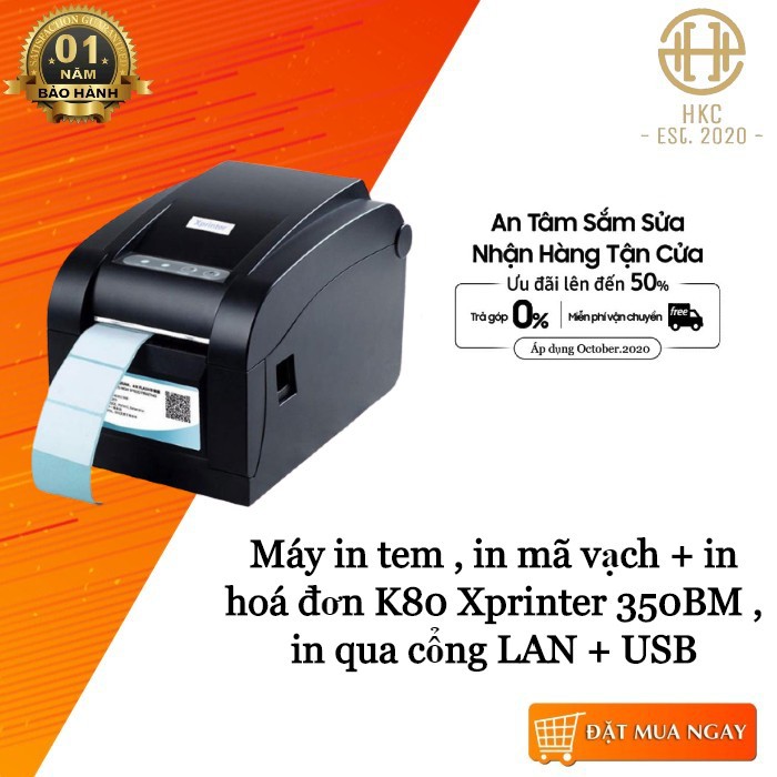 Máy in Xprinter XP 350BM in đơn hàng GHTK bằng điện thoại qua wifi, in tem nhãn và phiếu giao hàng các sàn TMĐT