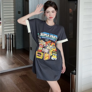 Đầm thun mini in họa tiết thời trang mùa hè