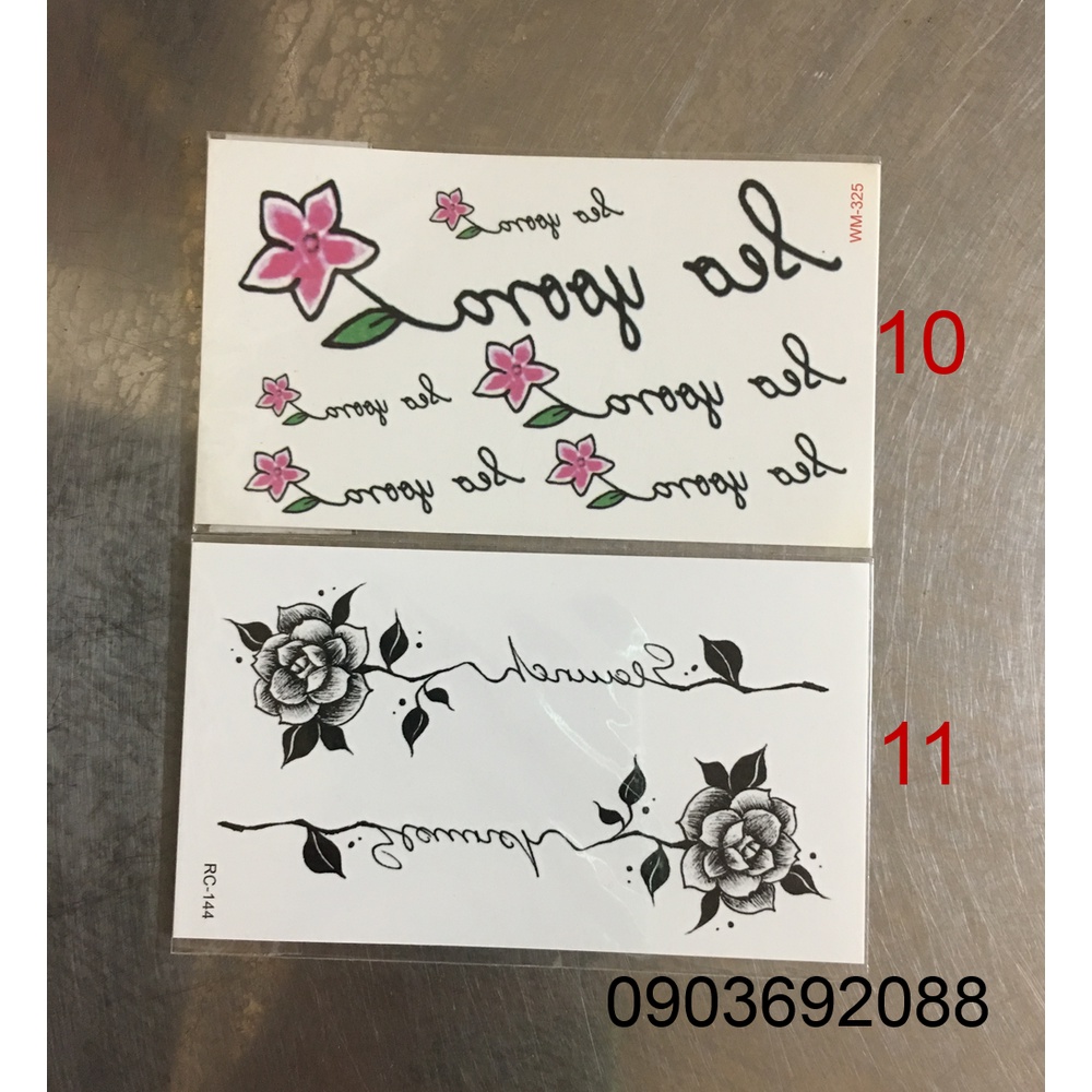 [HCM] Hình xăm dán - tattoo sticker hình hoa nhỏ 10.5 x 6cm