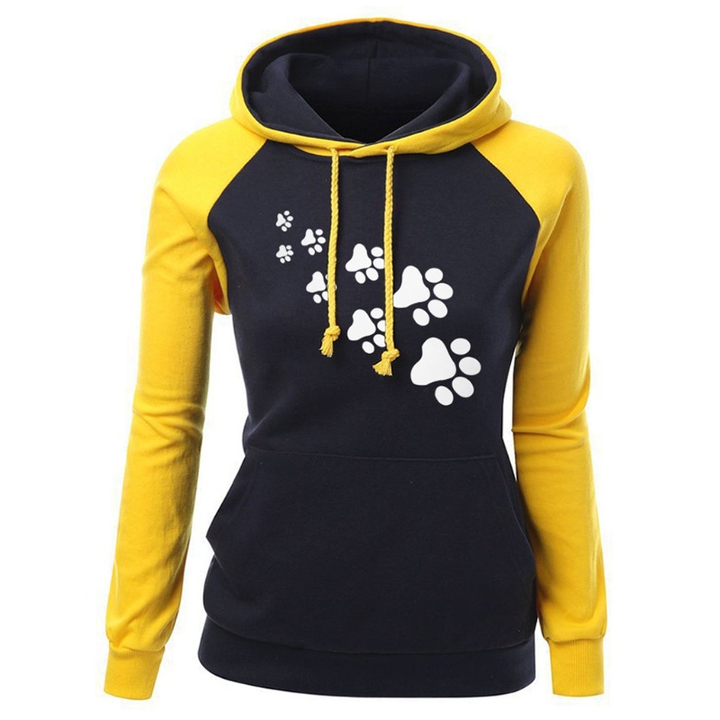 Áo Hoodie Nỉ In Hình Dấu Chân Mèo Xinh Xắn Thời Trang Mùa Đông Cho Nữ