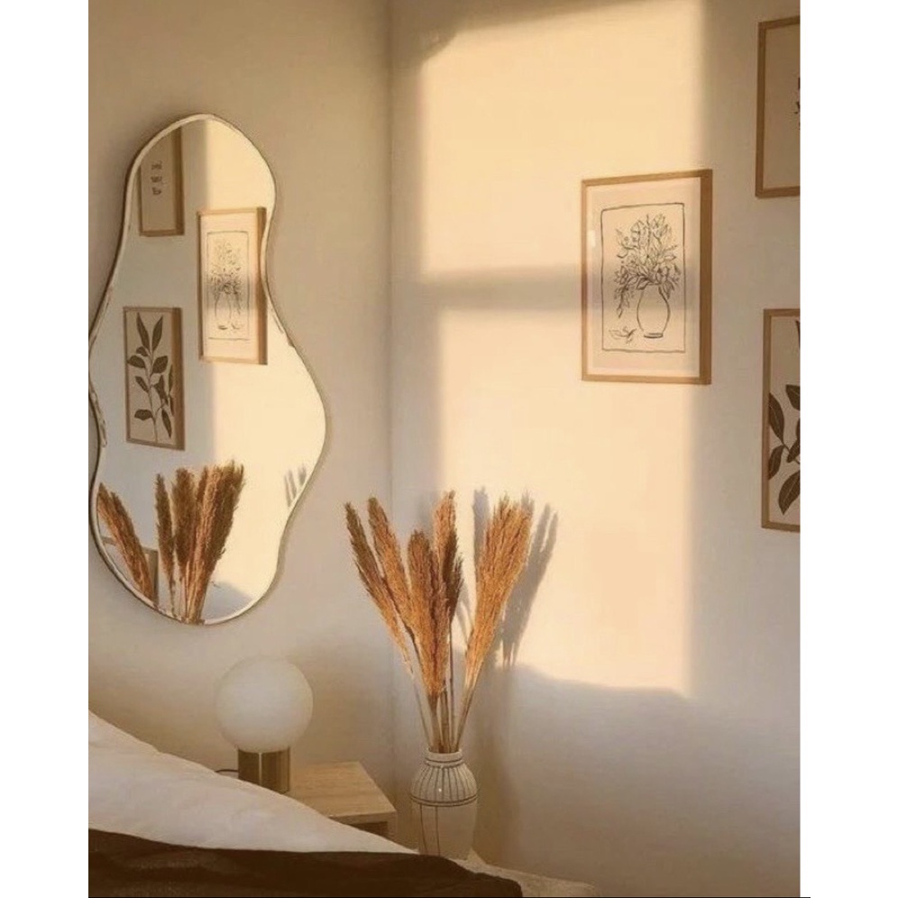Gương LED Hình Hạt Đậu Decor Treo Tường kích thước 40x70cm