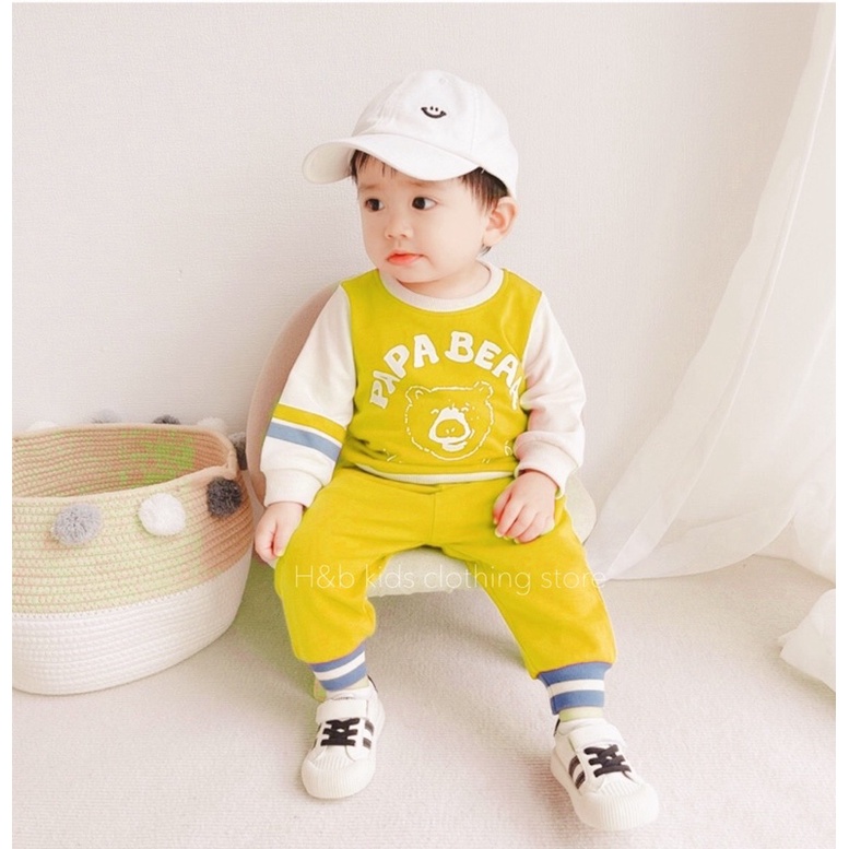 [SET BÉ TRAI] Bộ papa bear 3 màu cho bé trai