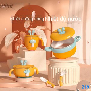 2021 ㍿◎►Tháng 10 Kết tinh cho bé Tiêm nước có thể tháo rời Cách điện Bát thức ăn bổ sung tối Đĩa hút cốc bộo kéo trẻ