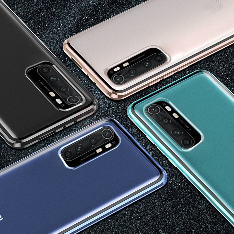 Ốp điện thoại kính cường lực 2 mặt viền kim loại từ tính cho Xiaomi MI Note 10 Lite MI Note10 Pro