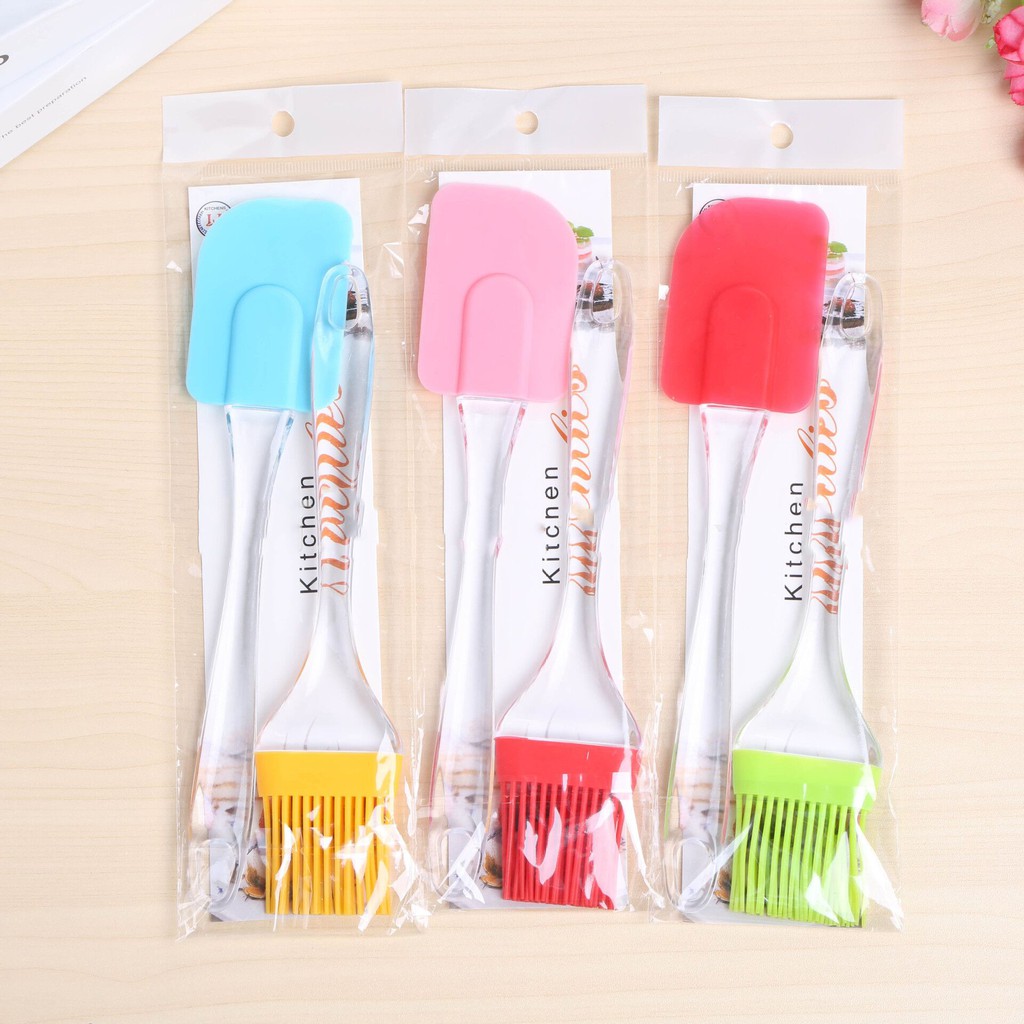 Chổi Silicone/Spatula Cán Nhựa Trong Suốt