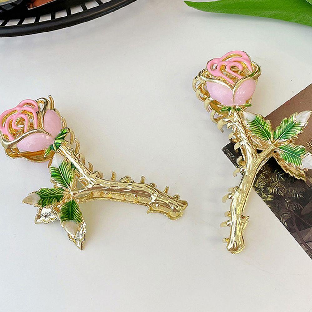 Kẹp Tóc Cá Mập Màu Hồng Ngà Cỡ Lớn Thời Thượng Cho Nữ