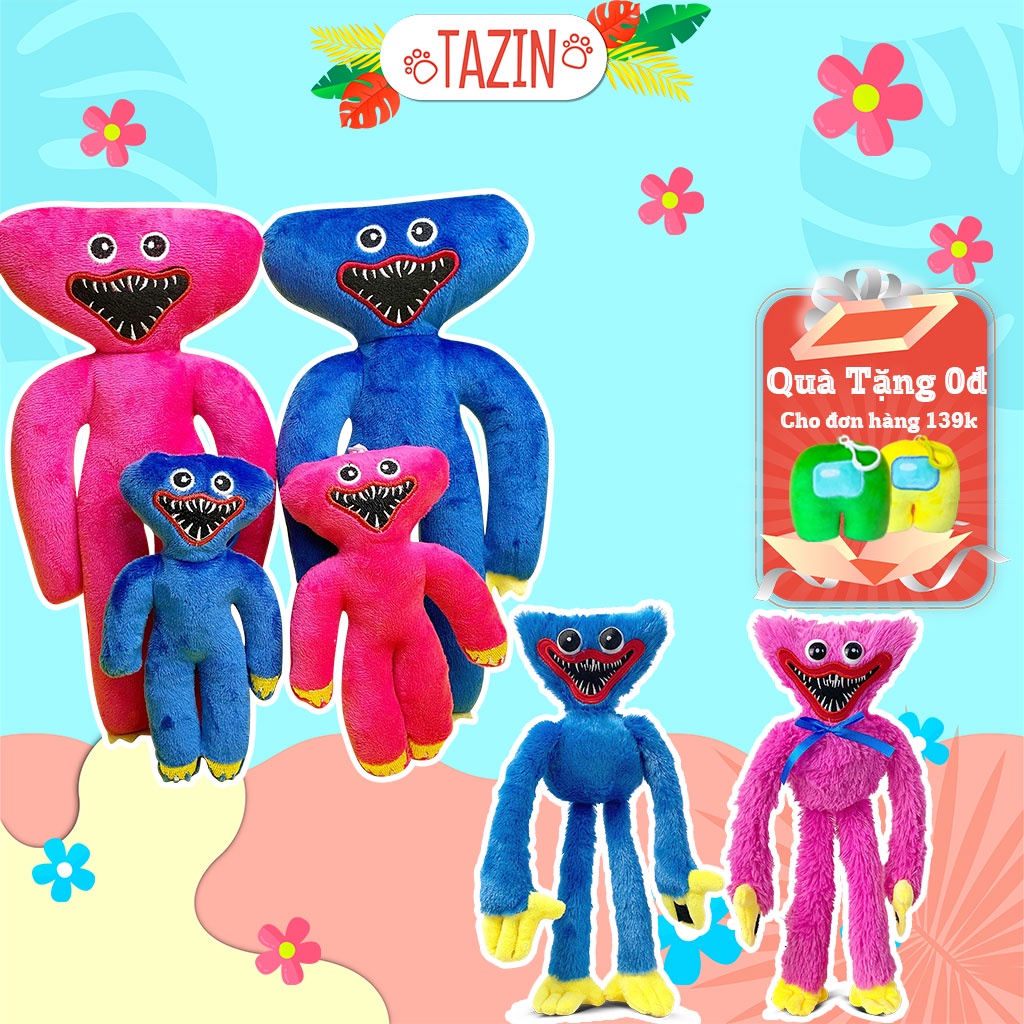 Huggy Wuggy Poppy Playtime móc treo búp bê đồ chơi nhồi bông cao cấp TAZIN