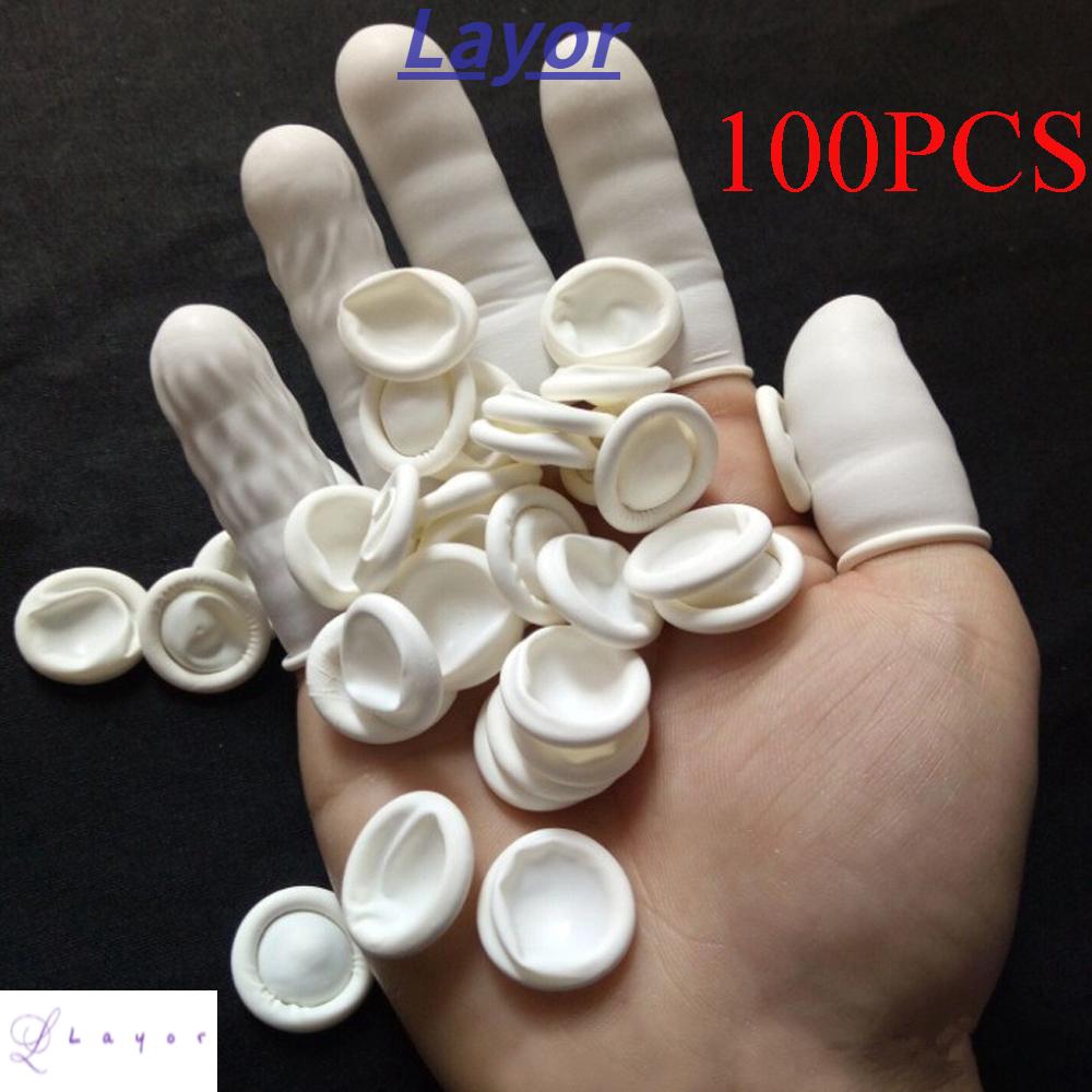 Bộ 100 Vỏ Bọc Bảo Vệ Ngón Tay Bằng Latex Dùng Một Lần Chống Trượt