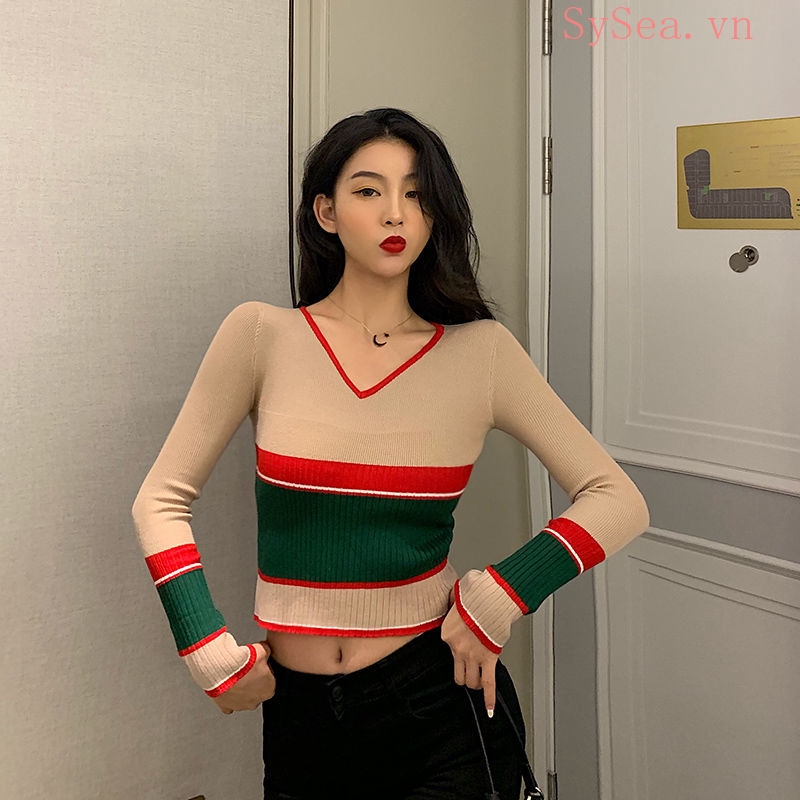 Áo tay dài cổ chữ V thời trang quyến rũ dành cho nữ