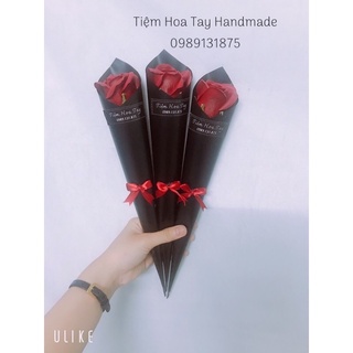 Bó ốc quế 1 bông màu đỏ
