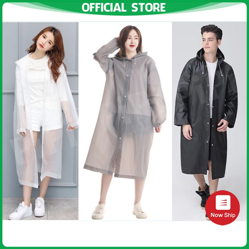 Áo mưa 1 người trong suốt loại dày An toàn Thời trang Unisex ulzzang liền thân