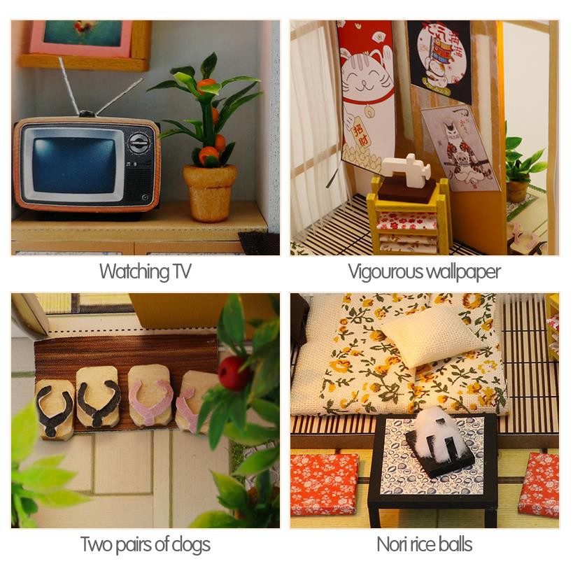 Cutebee DIY Nhà búp bê Tự làm bằng gỗ S902